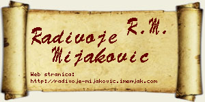 Radivoje Mijaković vizit kartica